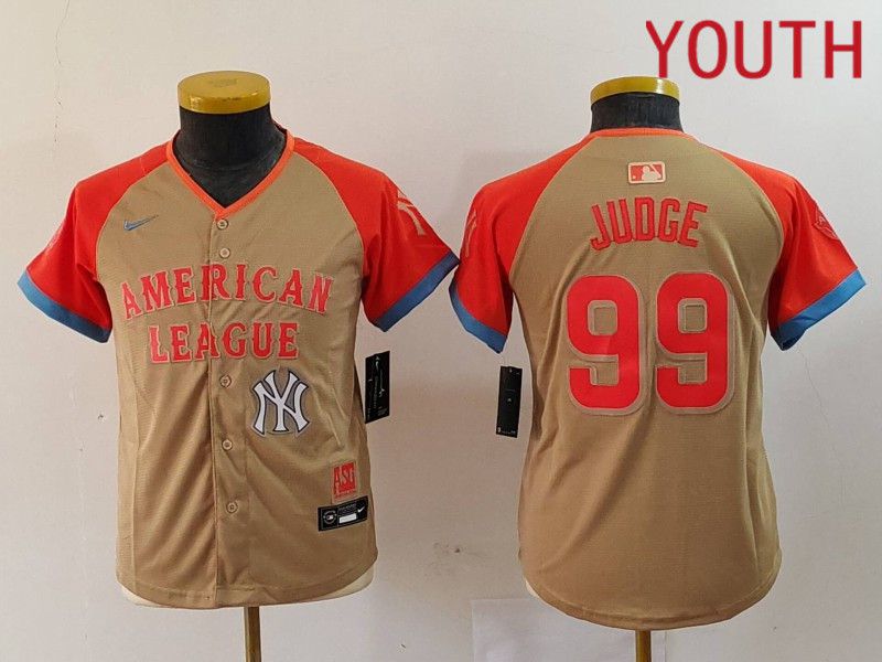 Youth New York Yankees 99 Judge Orange All star 2024 Nike MLB Jersey style 1